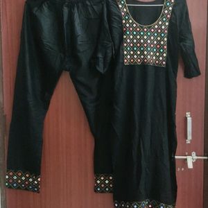 Black Kurta Pant Set