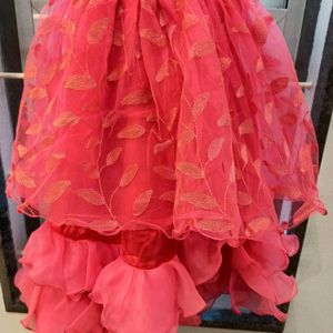 Pink partywear frock for 6-8yo girls