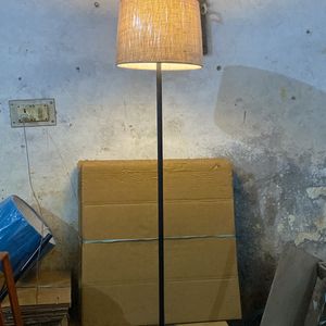 Antique Nautical Floor Lamp With Beige Shade