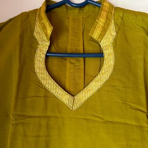 Olive green kurta