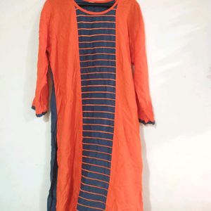 Orange N Grey Kurti