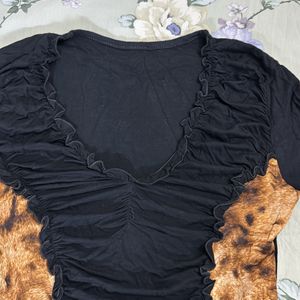 Black Leopard Top