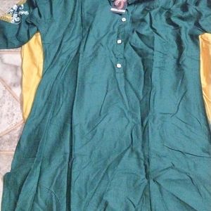 Green Colour Top With Yellow Plazo Designer Hands