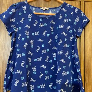 Honey By Pantaloons | Navy Blue Printed Crop Top