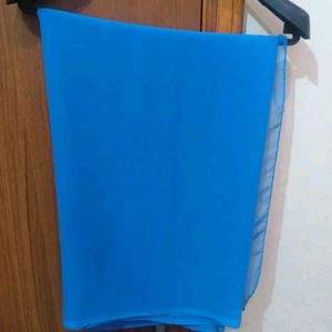 Blue Georgette Saree With Blouse