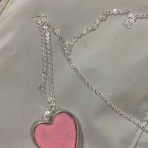 Dainty Pink Coloured Heart Pendant