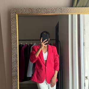Fuschia Pink Single Breasted Blazer