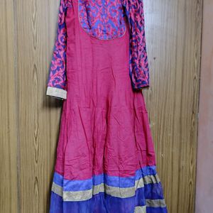 Pink And Blue Anarkali