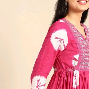 Pure Cotton Kurta With Trousers Set For Women