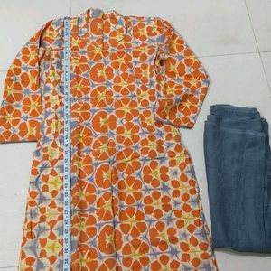 Printed Kurta N Shiffon Dupatta