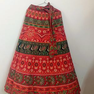 Long Ethnic Wrap Around Skirt