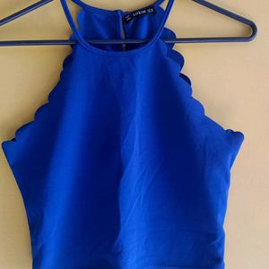 Blue Crop Top