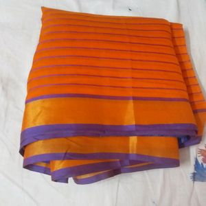 New unused Oramge Purple Saree