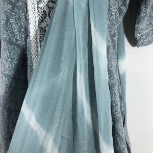 Grey Printed Kurta & Dupatta (Women’s)