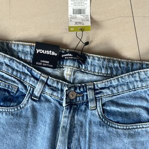 Yousta Straight Fit Blue Denim Jeans