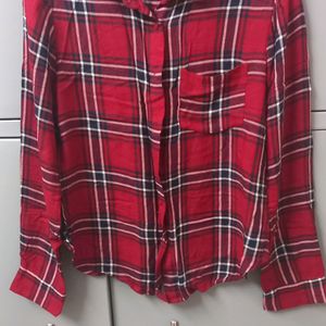 White Red Check Shirt