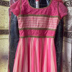 Pink & Cream Anarkali Salwar