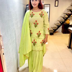 Parrot Green Sharara Suit