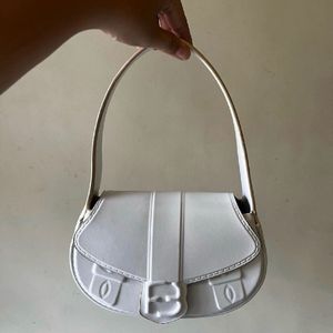 White Baguette Bag