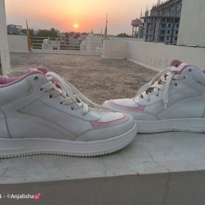 White And Light Pink Colour Shoes 👟