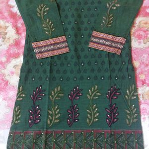 WOMEN COTTON SILK STRAIGHT KURTA SET