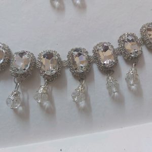 diamond necklace and earrings