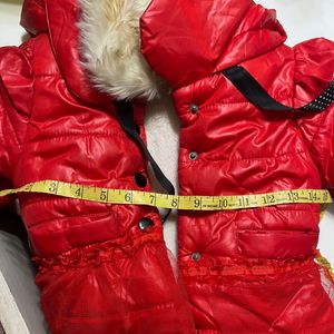 Imported Girls Red Jacket With Hoodie 2-4 Years