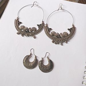 Combo Of 2 Silver Earrings