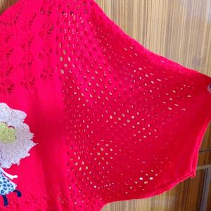 Red Woollen Top For Women