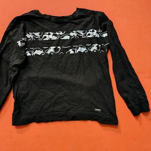 Black Full Sleeves T Shirt (Women's)