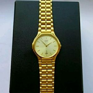New Unused Gold Dial Vintage Style Wrist Watch