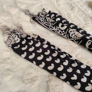 Black & White Rayon Printed Stole