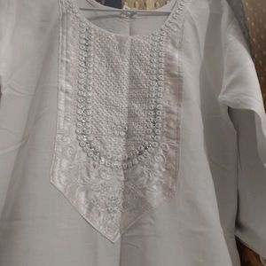 White Embroidery Kurti