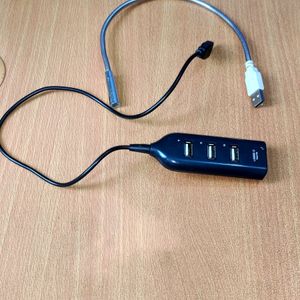 USB Hub 4 Port And Flexible LED Light