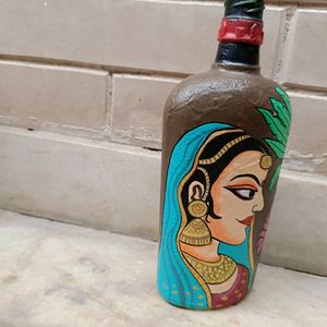 Handpainted Indian Art On Bottle