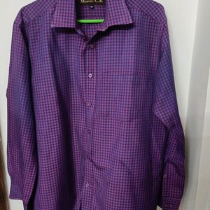 Purple Coloured Check Type Semi Formal Shirt