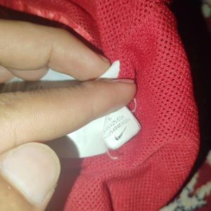 Nike Red And White Zipper Jacket