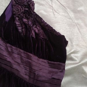 Dark Purple Velvet Mini Dress For Women girls