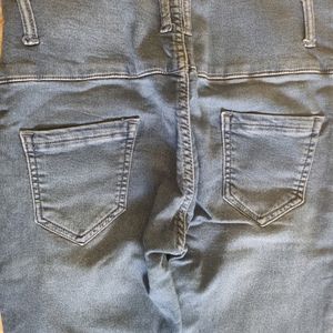 High Waist 4 Button Blue Jeans