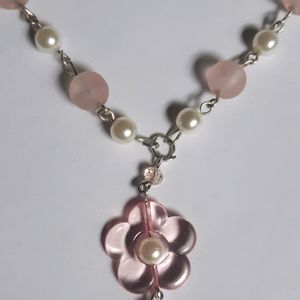 Pink Flower Asthetic Necklace