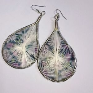 Thread Woven Beautiful Earrings In Shades Of 💜