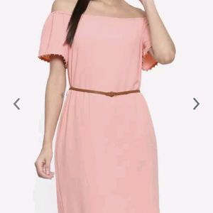 Deal Jeans Women Peach Coloured A-line Dress