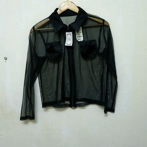 Trendy New Black Mesh Top For Women