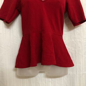 New Look Red Half Sleeve Top