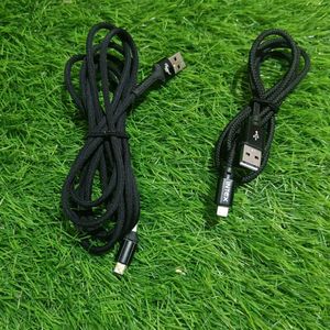 black usb (teslaa) and iPhone cable (intex)