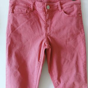 Massimo Dutti Pink Slim Fit Jeans From Italy