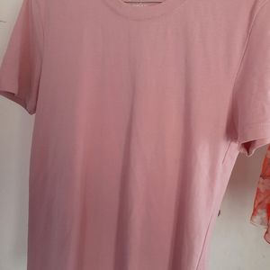 Beautiful Pink muscle Fit T SHIRT For Girls