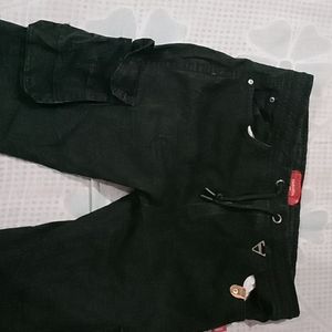 Black Cargo Pants with 4 Pocket Detailing