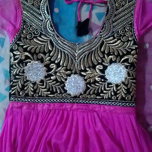 Pink Anarkali Dress 💕 With Dupatta. Pant Jari W