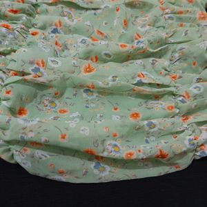 Soft Crepe Peach Flower Top